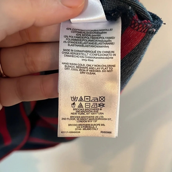 Brooks Brothers Red Fleece Navy & Red Striped Dress Size XL - Picture 3 of 5